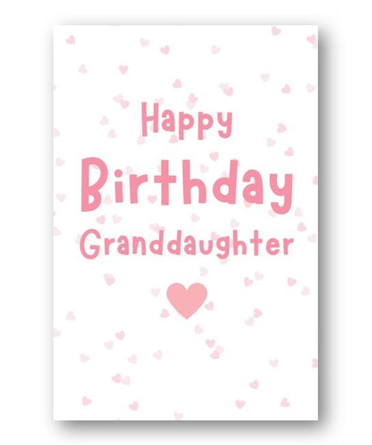 Second Ave Granddaughter Pink Hearts Cute Happy Birthday Card Greetings Card For Her