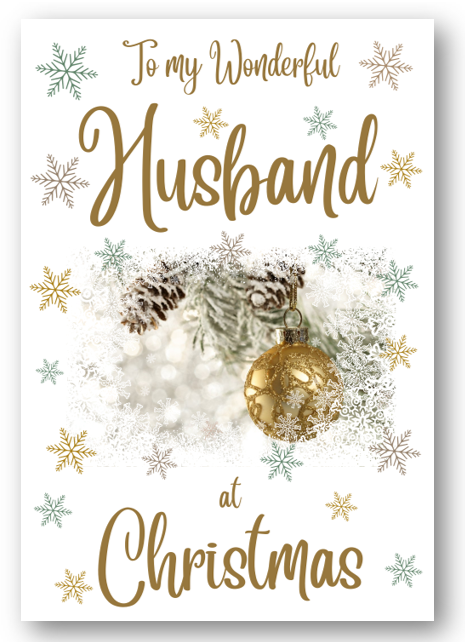 Second Ave Husband Christmas Gold Bauble Xmas Holiday Festive Greetings Card