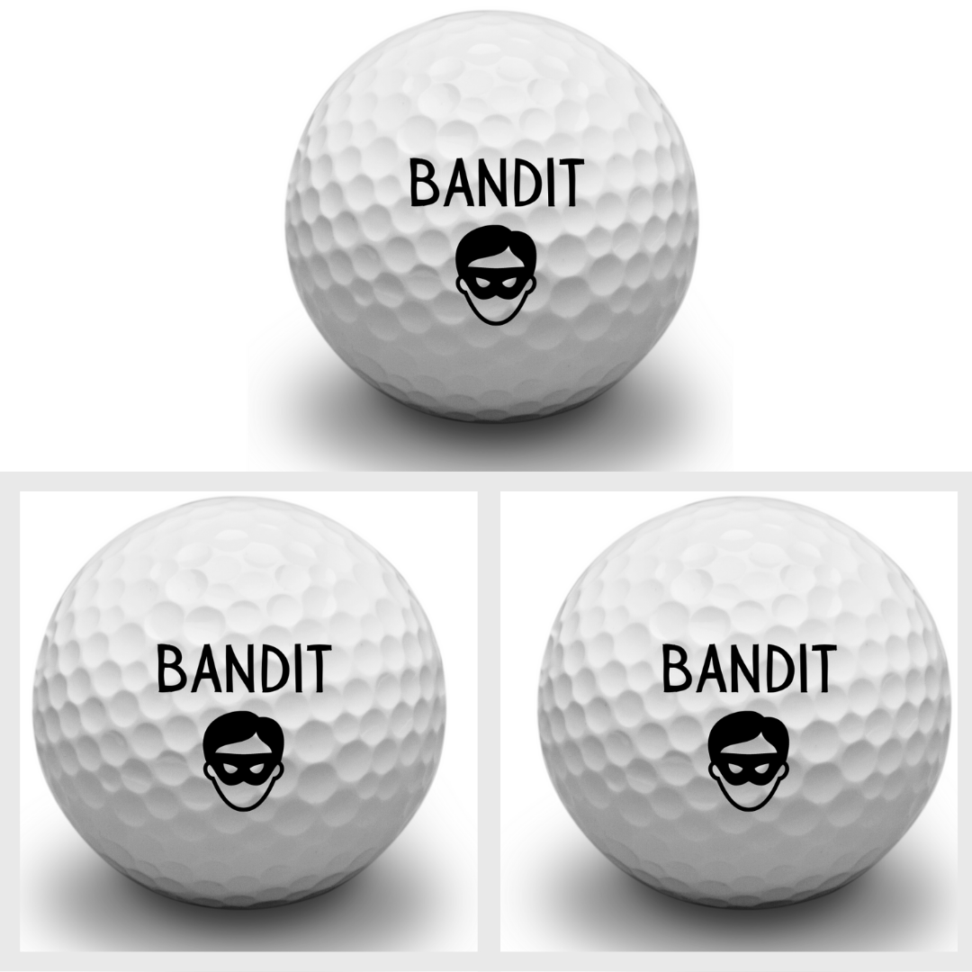 Second Ave Pack of 3 Joke Funny Golf Balls Bandit Father's Day Christmas Birthday Golfer Gift