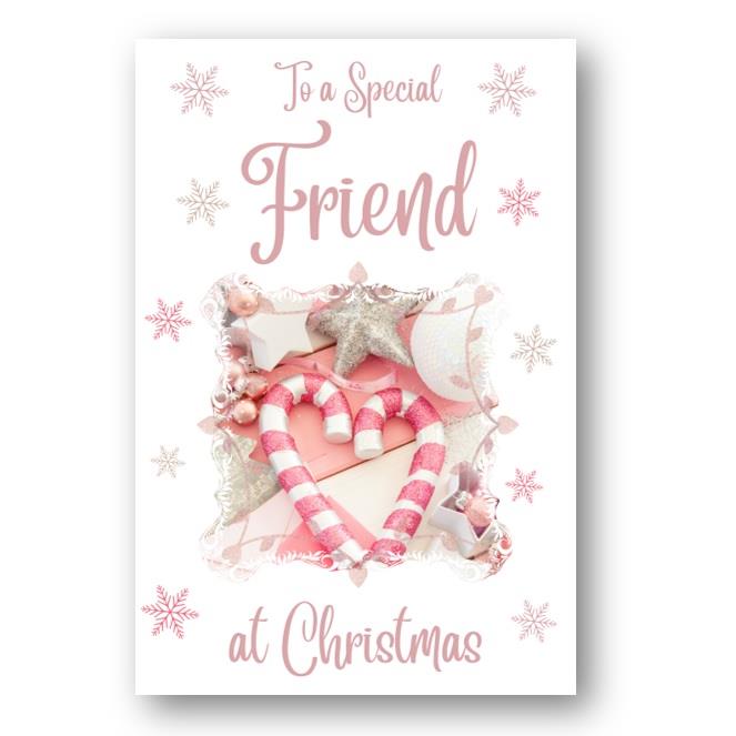 Second Ave Friend Christmas Pink Heart Xmas Holiday Festive Greetings Card