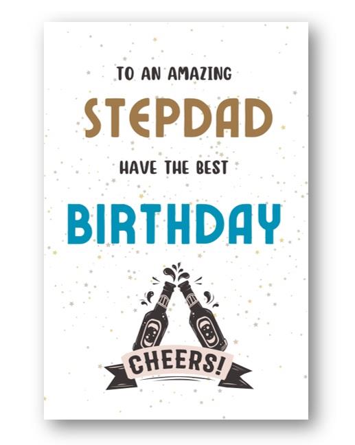 Second Ave Cheers Stepdad Birthday Greetings Card