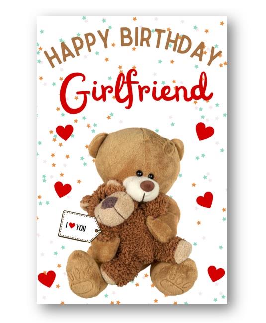 Second Ave Girlfriend I Love You Bear Cute Happy Birthday Card Greetings Card