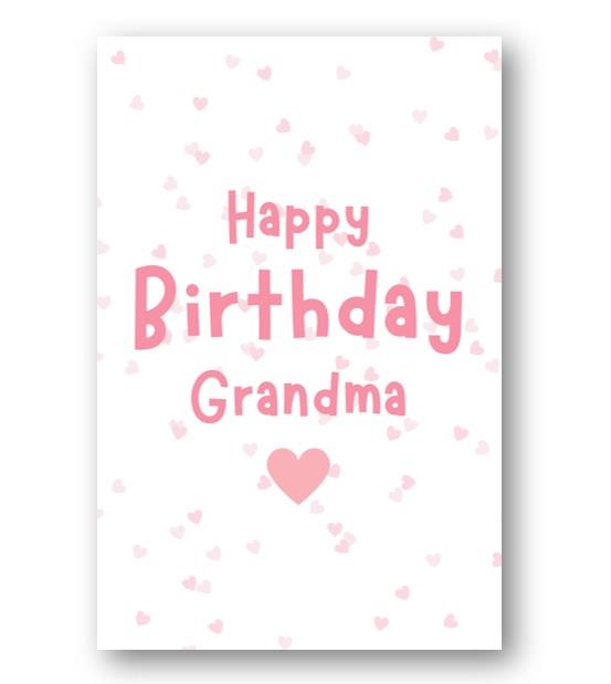 Second Ave Grandma Pink Hearts Cute Happy Birthday Card Greetings Card For Her