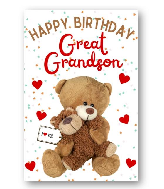 Second Ave Great Grandson I Love You Bear Cute Happy Birthday Card Greetings Card