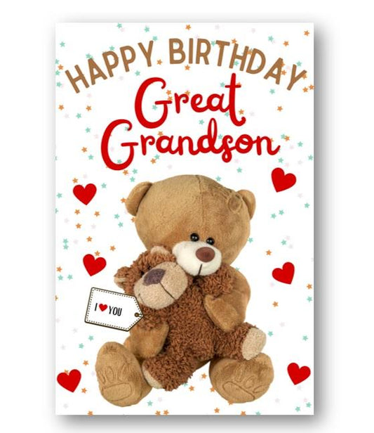 Second Ave Great Grandson I Love You Bear Cute Happy Birthday Card Greetings Card