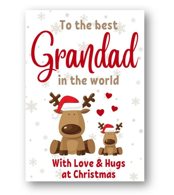 Second Ave Best Grandad Reindeer Children's Kids Christmas Xmas Holiday Festive Greetings Card