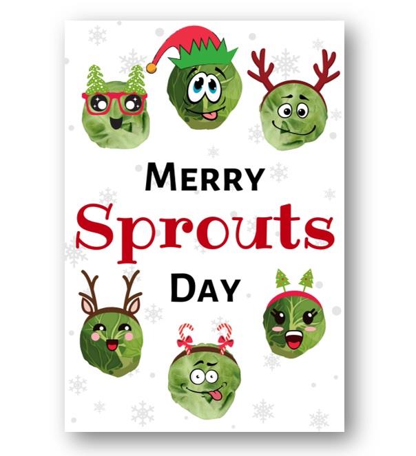 Second Ave Funny Joke Merry Sprouts Day Christmas Xmas Holiday Festive Greetings Card