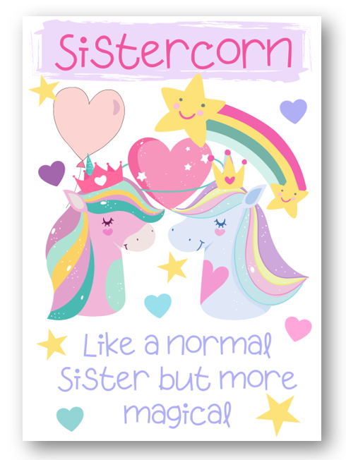 Second Ave Children's Sistercorn Unicorn Sister Happy Birthday Card