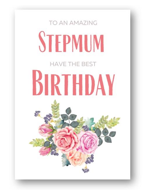 Second Ave Flower Stepmum Birthday Greetings Card