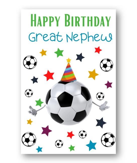 Second Ave Great Nephew Football Children's Kids Happy Birthday Card Greetings Card