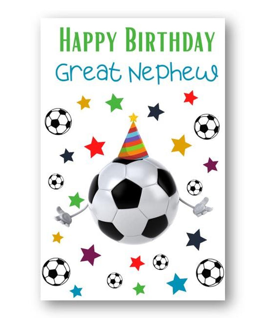 Second Ave Great Nephew Football Children's Kids Happy Birthday Card Greetings Card