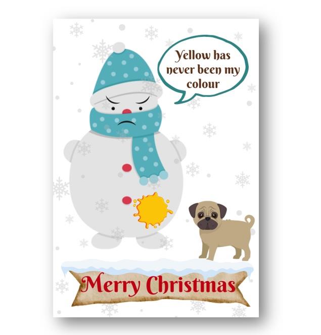 Second Ave Funny Joke Yellow Snowman Christmas Xmas Holiday Festive Greetings Card