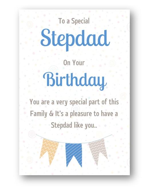 Second Ave To A Special Stepdad Bunting Birthday Greetings Card