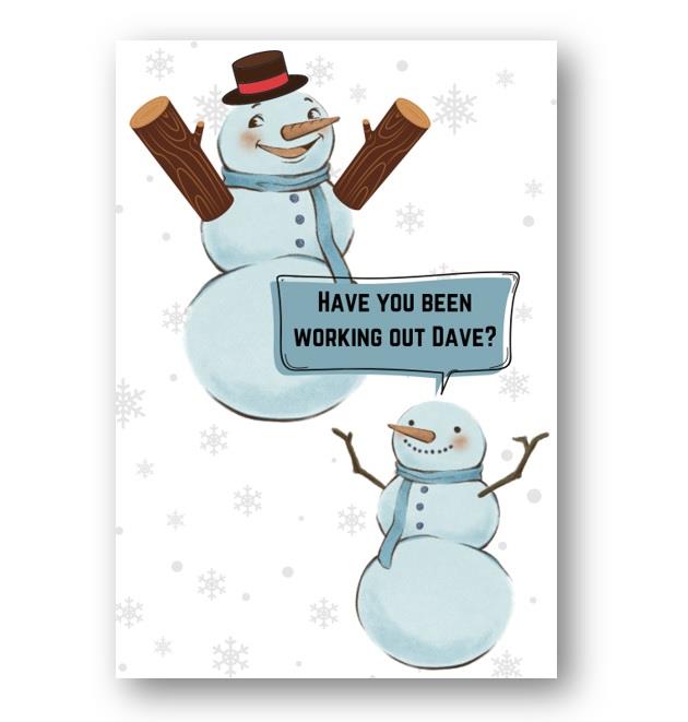 Second Ave Funny Joke Snowman Gym Christmas Xmas Holiday Festive Greetings Card