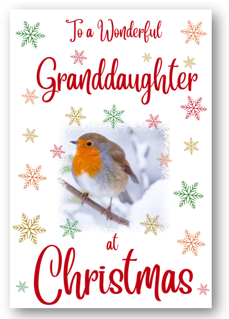 Second Ave Granddaughter Christmas Robin Xmas Holiday Festive Greetings Card