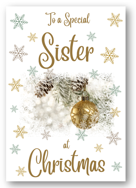 Second Ave Sister Christmas Gold Bauble Xmas Holiday Festive Greetings Card