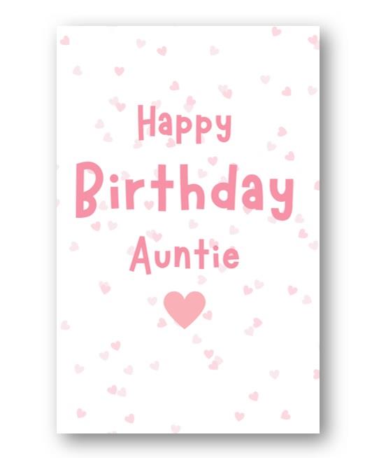 Second Ave Auntie Pink Hearts Cute Happy Birthday Card Greetings Card For Her