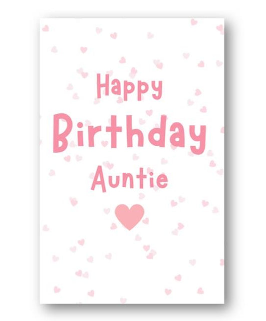 Second Ave Auntie Pink Hearts Cute Happy Birthday Card Greetings Card For Her