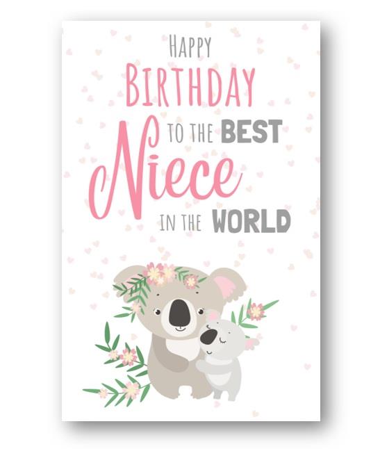 Second Ave Best Niece In The World Cute Koala Happy Birthday Card Greetings Card For Her