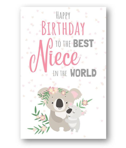 Second Ave Best Niece In The World Cute Koala Happy Birthday Card Greetings Card For Her
