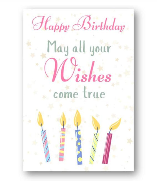 Second Ave All Your Wishes Birthday Candle Happy Birthday Card Greetings Card Friend