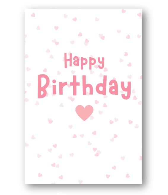 Second Ave Pink Hearts Cute Happy Birthday Card Greetings Card For Her
