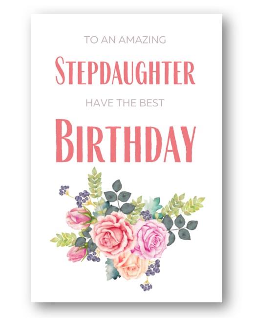 Second Ave Flower Stepdaughter Birthday Greetings Card