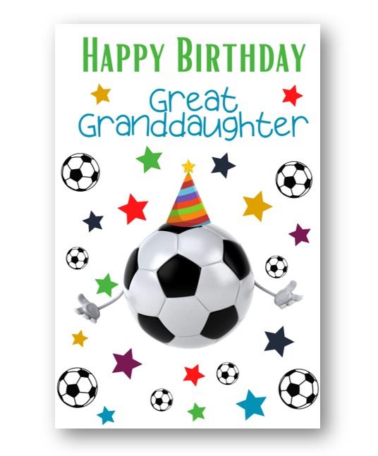 Second Ave Great Granddaughter Football Children's Kids Happy Birthday Card Greetings Card