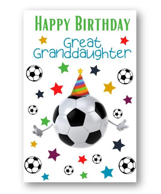 Second Ave Great Granddaughter Football Children's Kids Happy Birthday Card Greetings Card