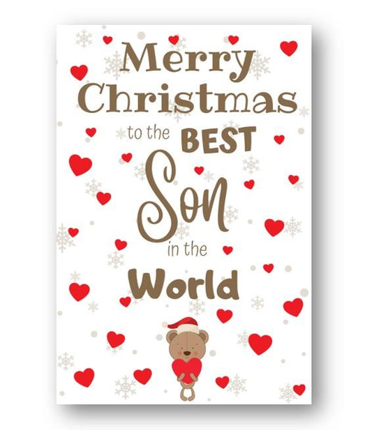 Second Ave Best Son Bear Children's Kids Christmas Xmas Holiday Festive Greetings Card
