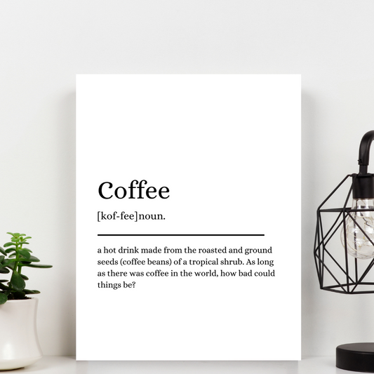 Second Ave A4 Coffee Definition Quote Word Wall Art Print Birthday Gift Home Decor
