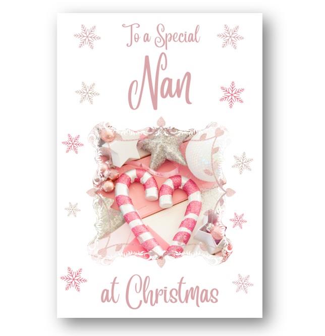 Second Ave Nan Christmas Pink Heart Xmas Holiday Festive Greetings Card