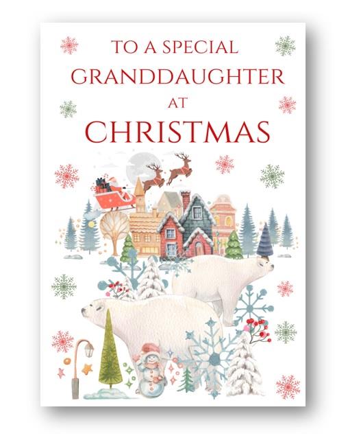 Second Ave Granddaughter Christmas Polar Bear Xmas Holiday Festive Greetings Card