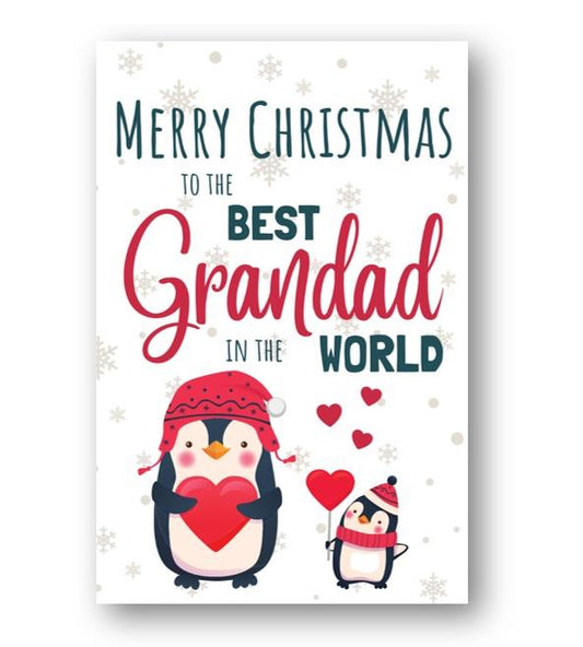 Second Ave Best Grandad Penguin Children's Kids Christmas Xmas Holiday Festive Greetings Card