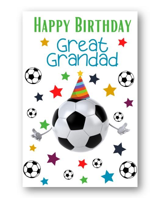 Second Ave Great Grandad Football Children's Kids Happy Birthday Card Greetings Card