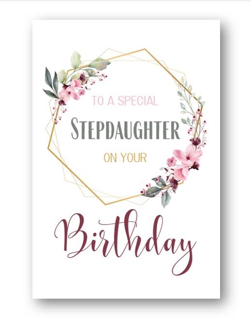 Second Ave Hexagon Stepdaughter Birthday Greetings Card