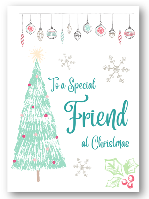 Second Ave Friend Christmas Tree Xmas Holiday Festive Greetings Card
