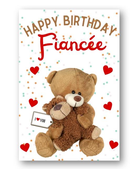 Second Ave Fiancee I Love You Bear Cute Happy Birthday Card Greetings Card