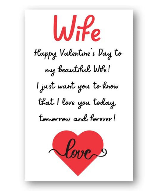 Second Ave Wife Love Forever Valentine Card For Her Cute Romantic Valentine's Day