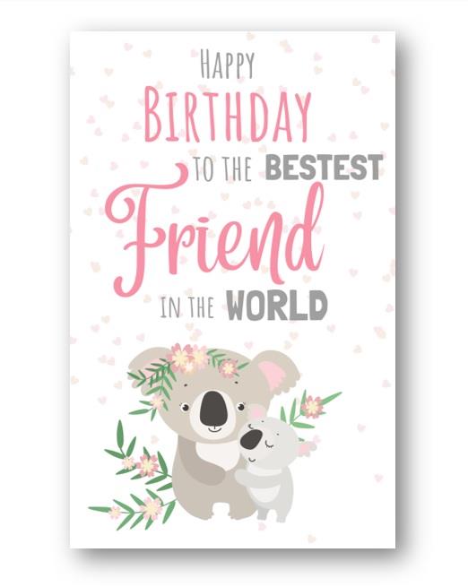 Second Ave Best Friend In The World Cute Koala Happy Birthday Card Greetings Card For Her