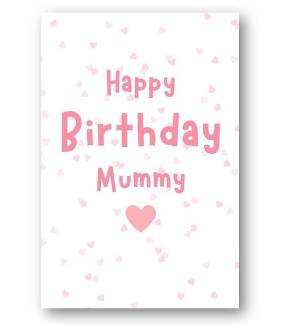 Second Ave Mummy Pink Hearts Cute Happy Birthday Card Greetings Card For Her
