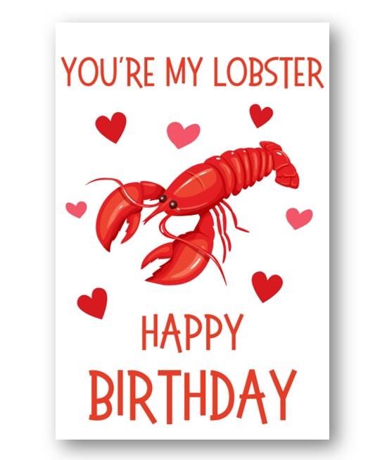 Second Ave Cute Funny You're My Lobster Love Happy Birthday Card Greetings Card