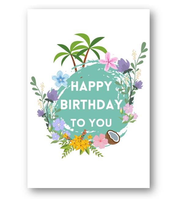 Second Ave Tropical Beach Happy Birthday Card Greetings Card For Her Female Friend