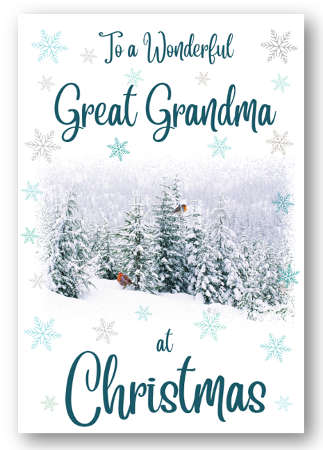 Second Ave Great Grandma Christmas Winter Scene Xmas Holiday Festive Greetings Card