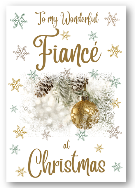 Second Ave Fiance Christmas Gold Bauble Xmas Holiday Festive Greetings Card