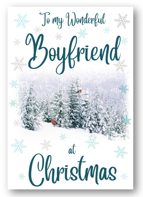 Second Ave Boyfriend Christmas Winter Scene Xmas Holiday Festive Greetings Card