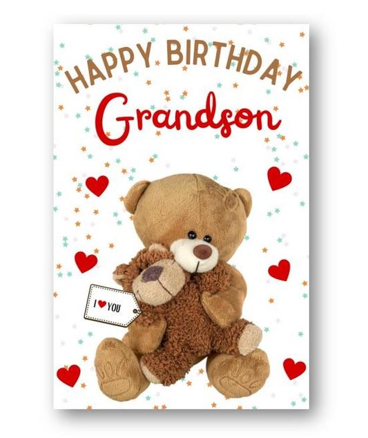 Second Ave Grandson I Love You Bear Cute Happy Birthday Card Greetings Card