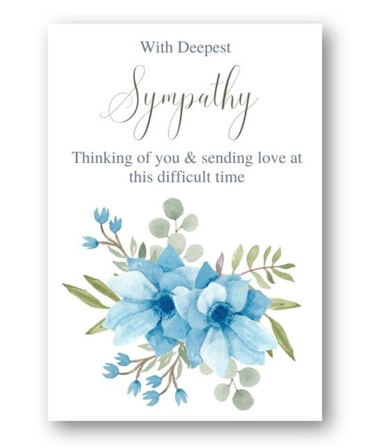 Second Ave Deepest Sympathy Condolence Bereavement Blue Flower Card