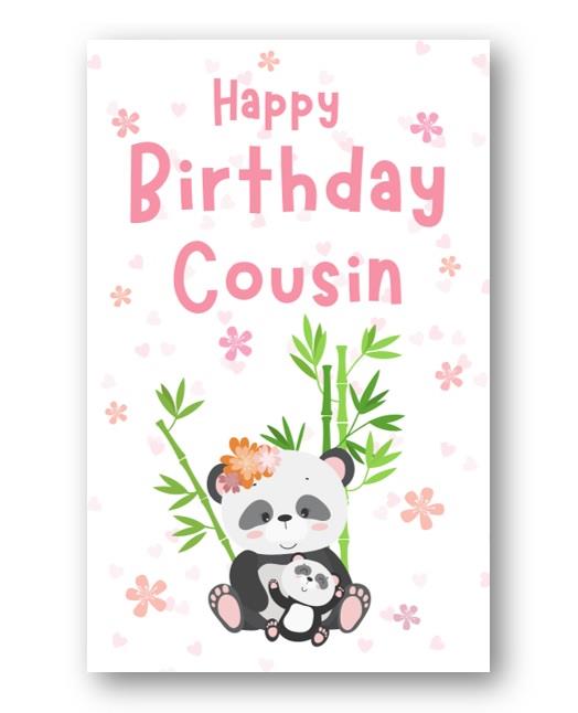 Second Ave Cousin Cute Panda Happy Birthday Card Greetings Card For Her