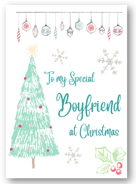Second Ave Boyfriend Christmas Tree Xmas Holiday Festive Greetings Card